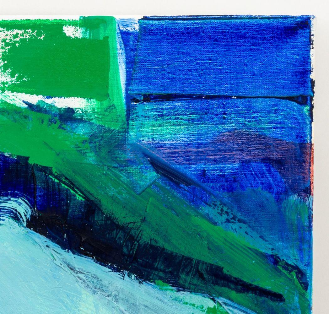 Abstract Composition in Blue and Green - Contemporary Painting by Robert O'Meara