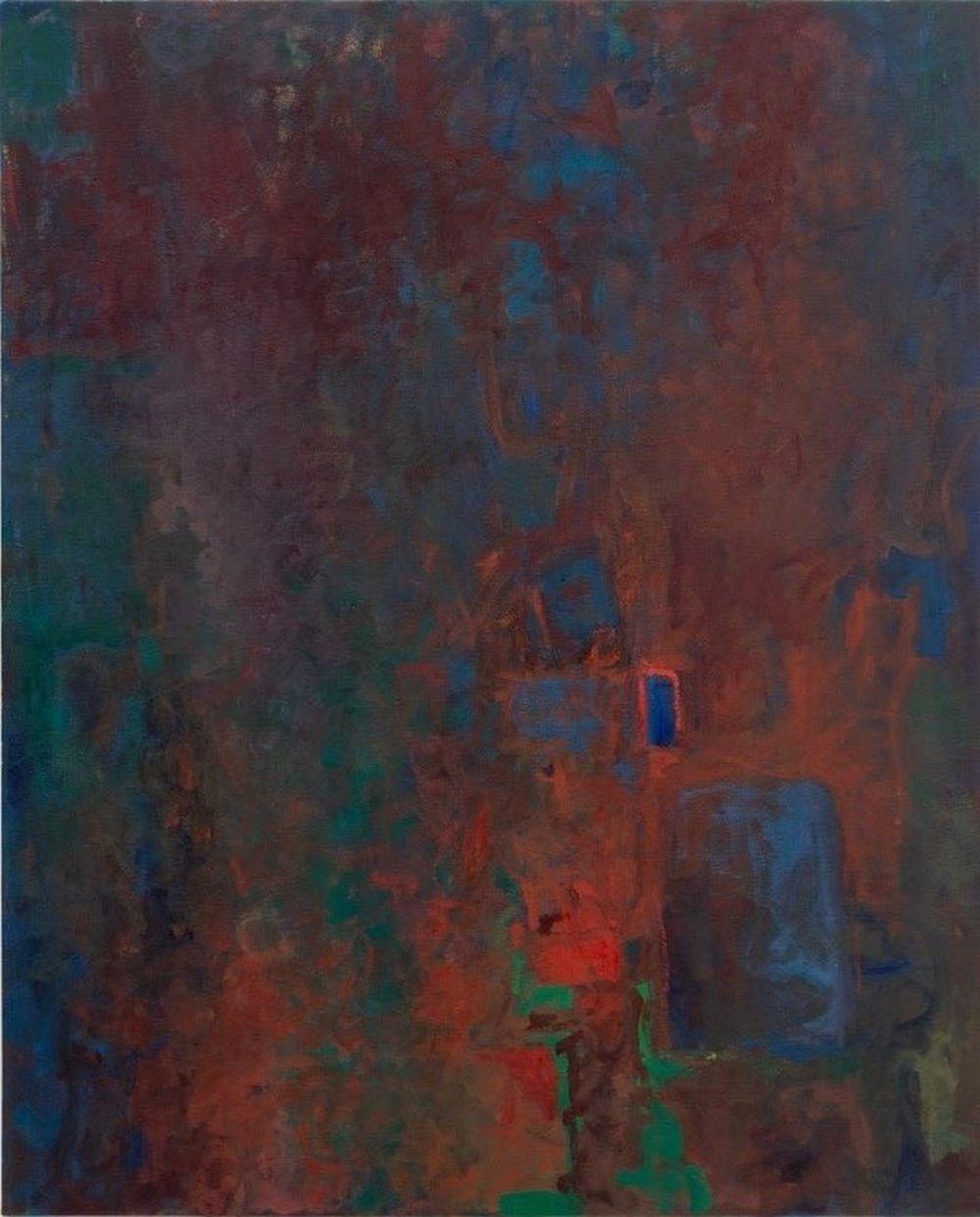 Robert O'Meara Abstract Painting – Abstrakte Komposition in Blau und Rot