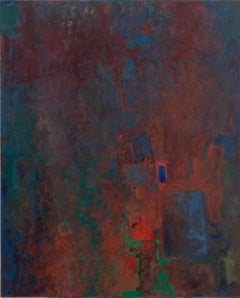 Abstrakte Komposition in Blau und Rot