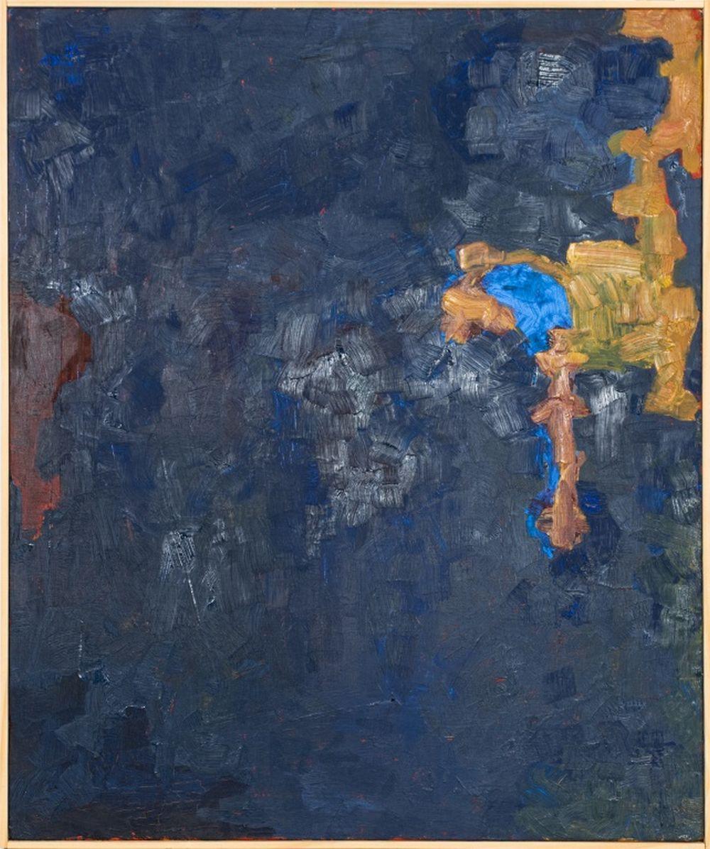 Abstract Painting Robert O'Meara - Composition abstraite en bleu