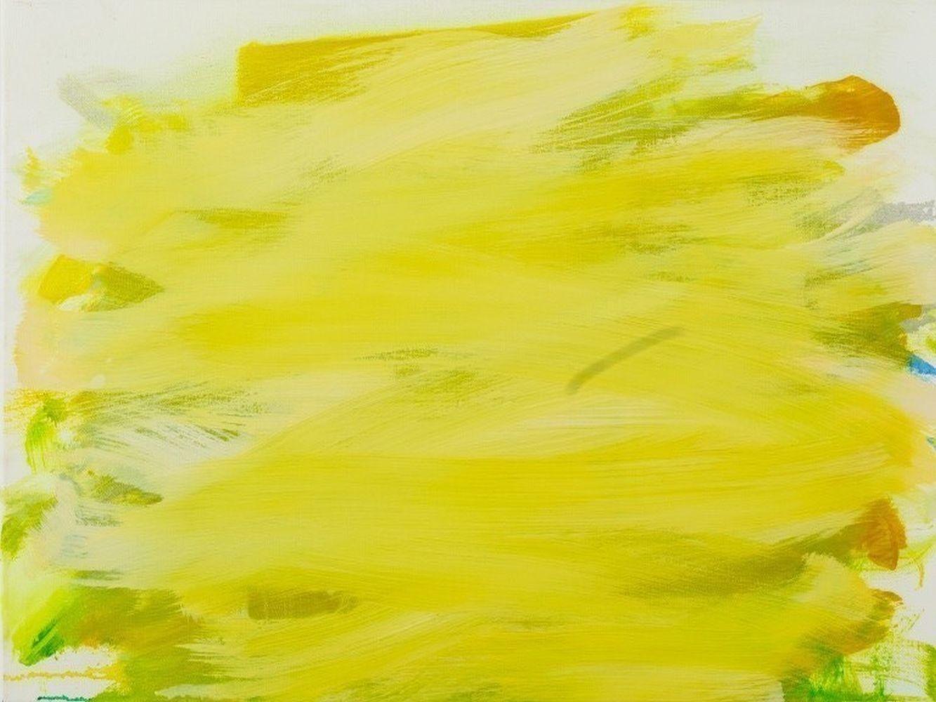 Robert O'Meara (American, 1957-2024), Abstract Composition in Chartreuse, Oil on Canvas, unsigned, unframed. 18