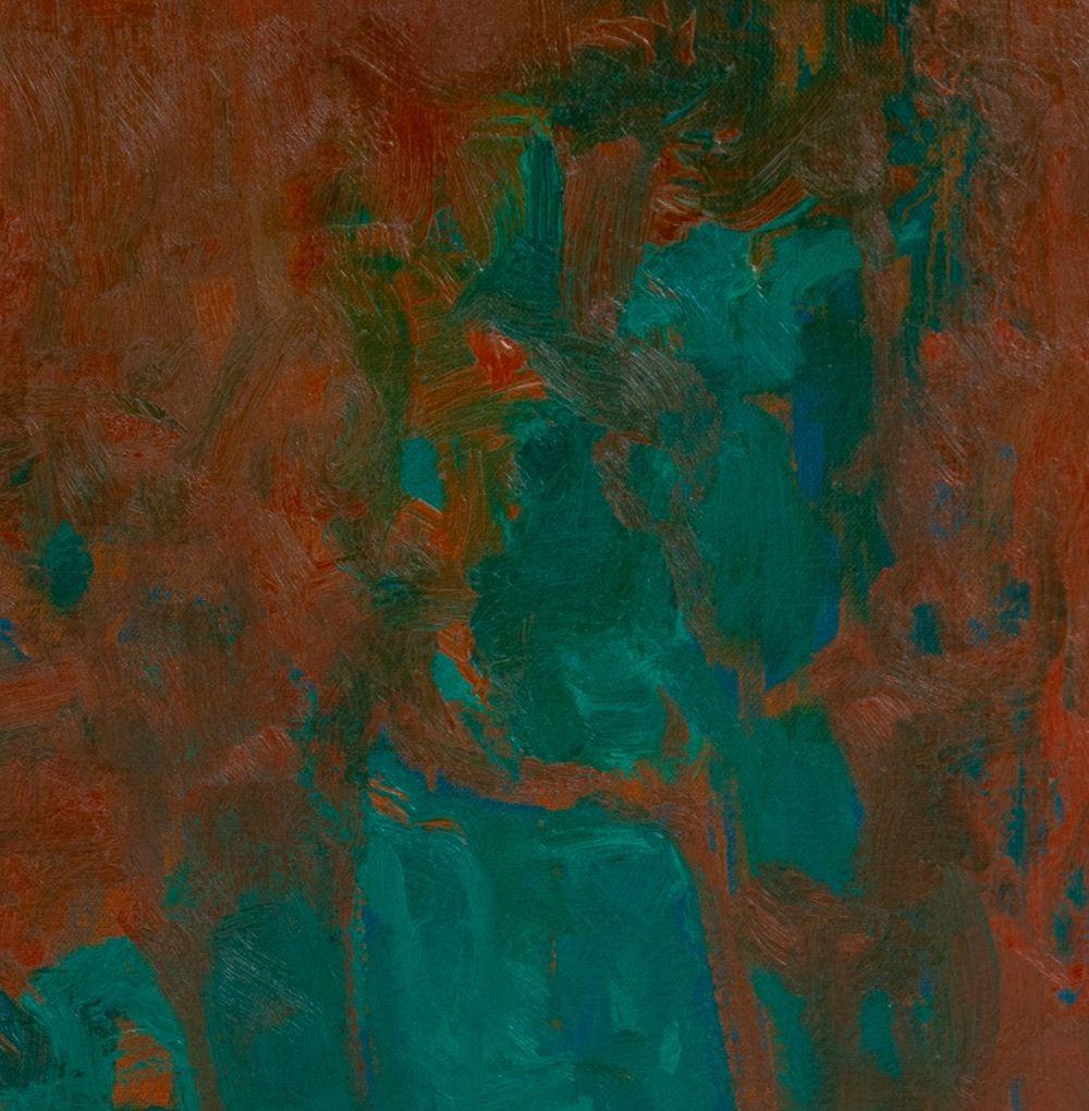 Abstract Composition In Maroon - Painting by Robert O'Meara