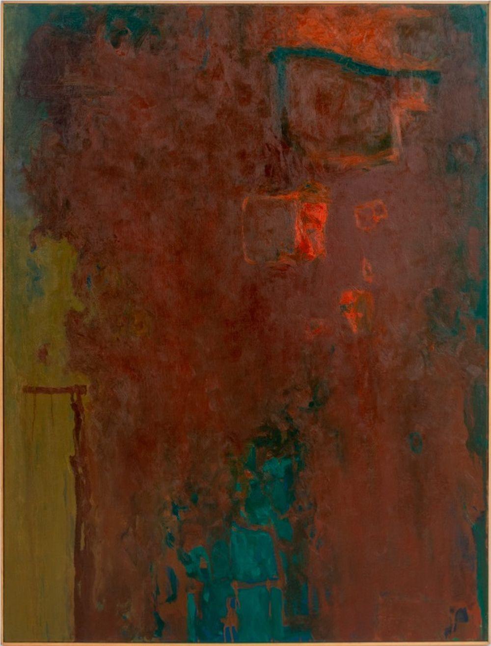 Robert O'Meara Abstract Painting - Abstract Composition In Maroon