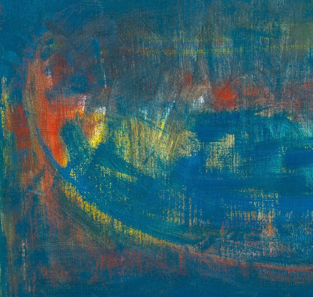 Composición abstracta en cerceta - Painting Abstracto de Robert O'Meara