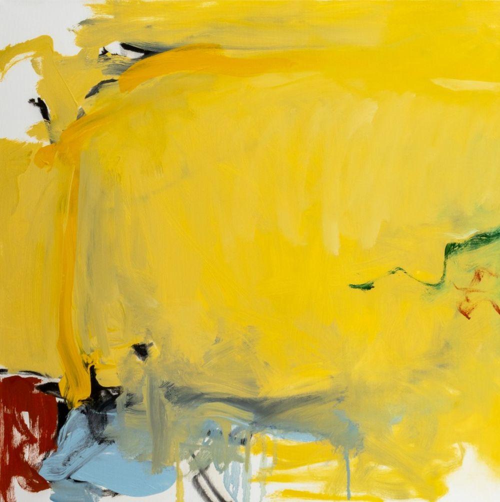 Abstract Composition in Yellow Triptych - Painting by Robert O'Meara