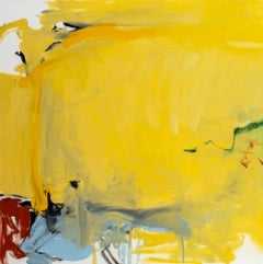 Abstract Composition in Yellow Triptych