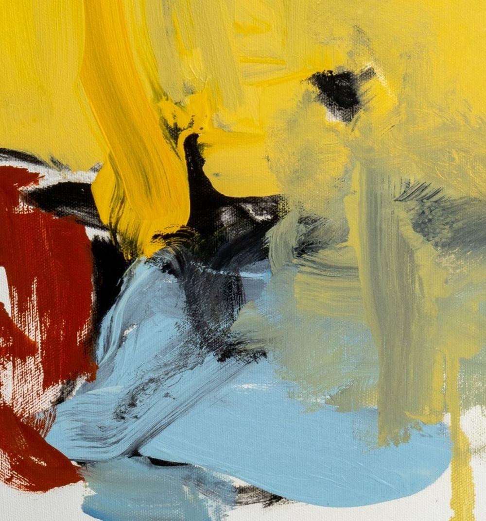 Abstract Composition in Yellow Triptych For Sale 2