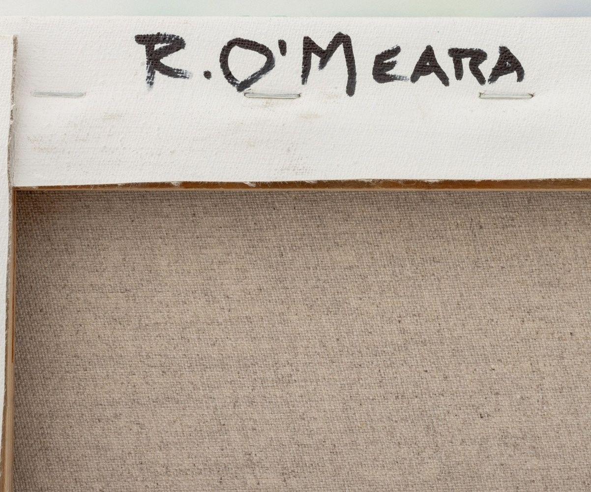 Robert O'Meara (Amerikaner, XX-XXI), Abstrakte Komposition Triptychon, Öl auf Leinwand, türkis und blau, jeweils verso signiert, ungerahmt. Paneele: 16