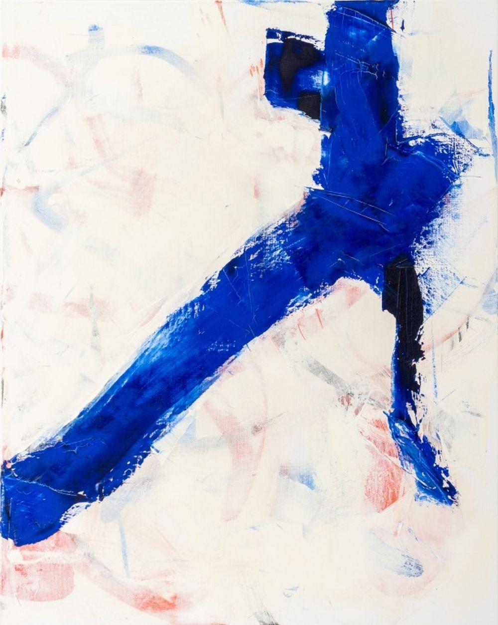 Robert O'Meara (American, XX-XXI), Abstract Composition, Triptych in White and Blue, Oil on Canvas, unsigned, unframed. Each: 20