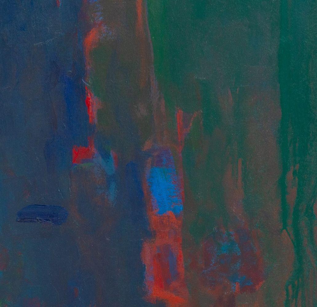 Composición abstracta con cuadrados azules y rojos - Painting Contemporáneo de Robert O'Meara