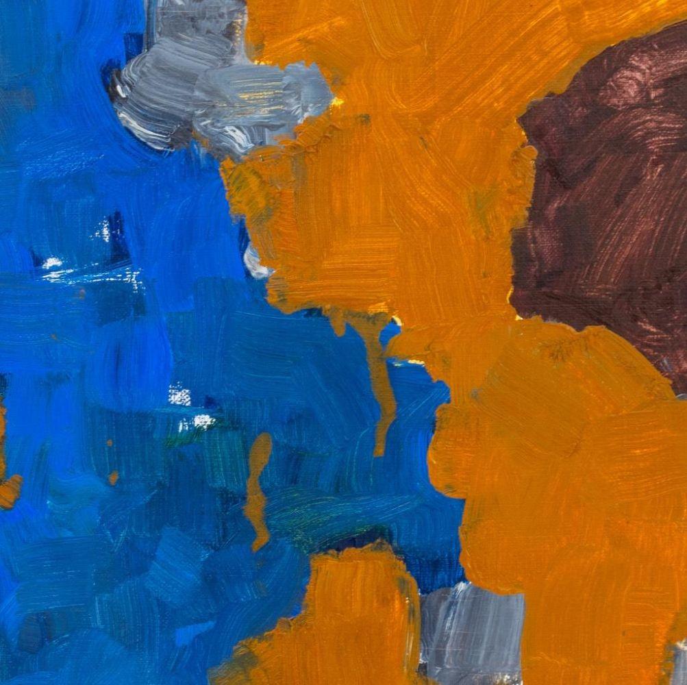 Abstract in Blue and Brown - Painting by Robert O'Meara