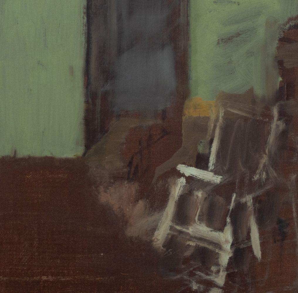 Scène d'intérieur verte - Painting de Robert O'Meara