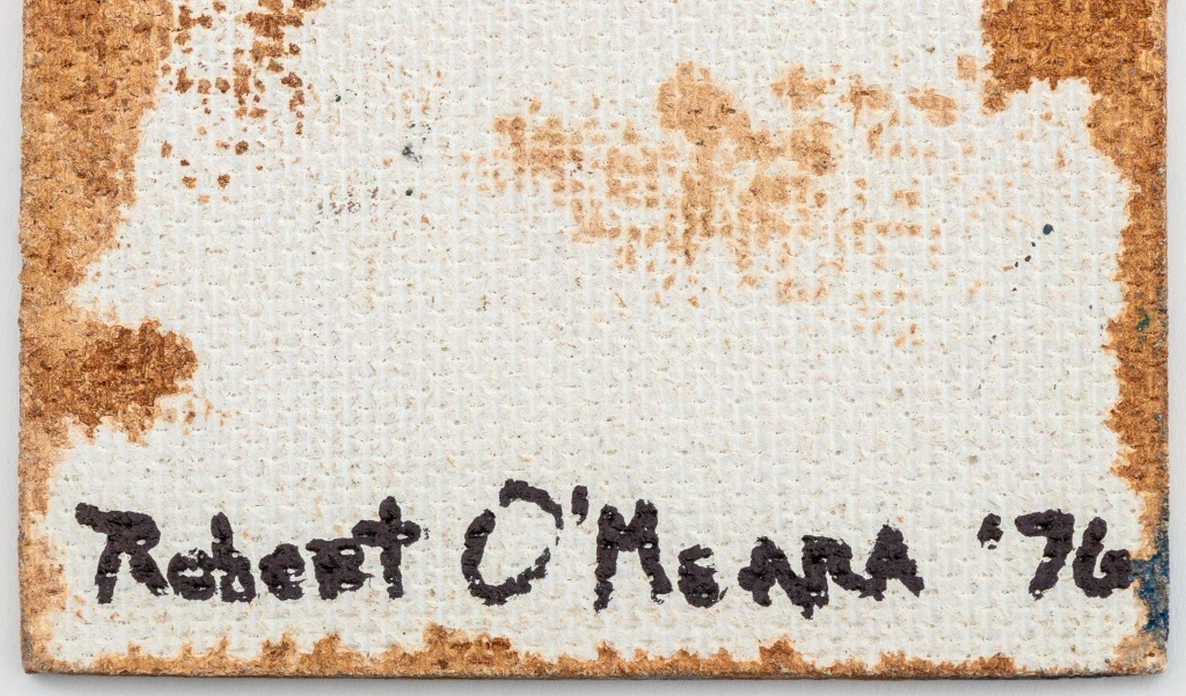 Robert O'Meara (Amerikaner, 1957-2024), Miniatur-Stadtlandschaft, Öl auf Karton, 1976, verso signiert und datiert, ungerahmt. 4,75