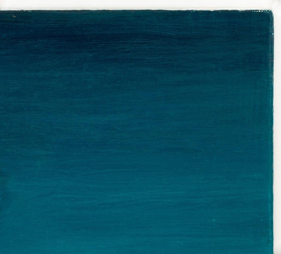 Surrealist Clothesline Composition - Blue Abstract Painting by Robert O'Meara