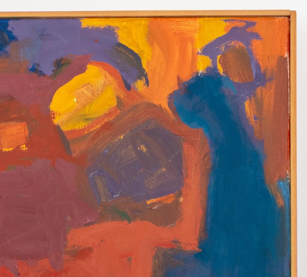 American Robert O'Meara Abstract Composition in Blue Oil