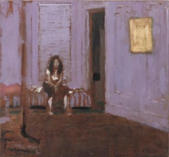 Robert O'Meara Portrait of Stella Nicolaou in Purple Oil