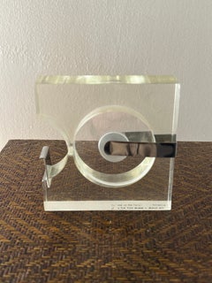 Robert P Gottlieb MOMA Desk Accessory Tape Dispenser Lucite / Chromed Steel