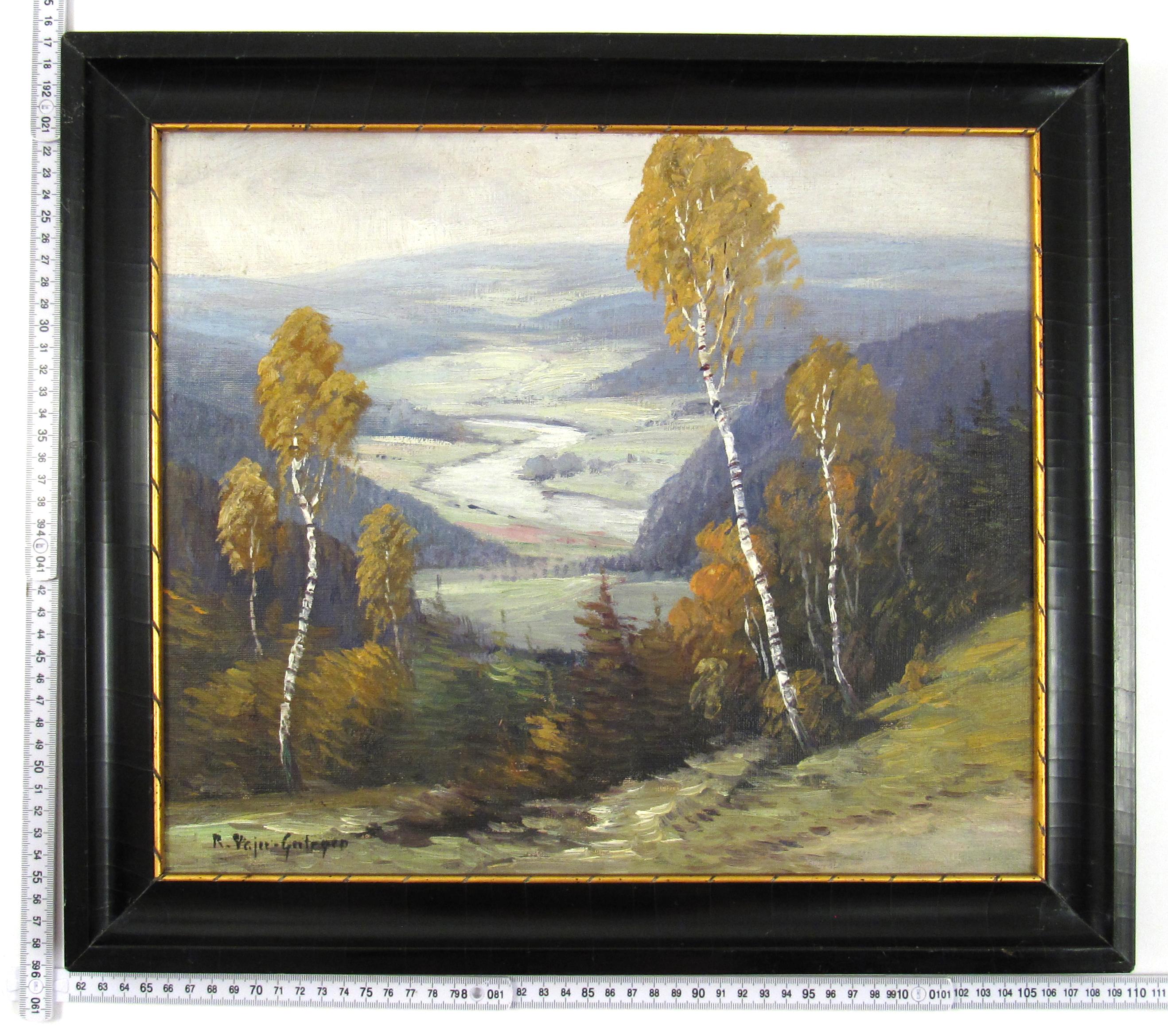 Robert Pajer - Gartegen (1886-1944) Donau River Landscape Painting Austria 1924 For Sale 15