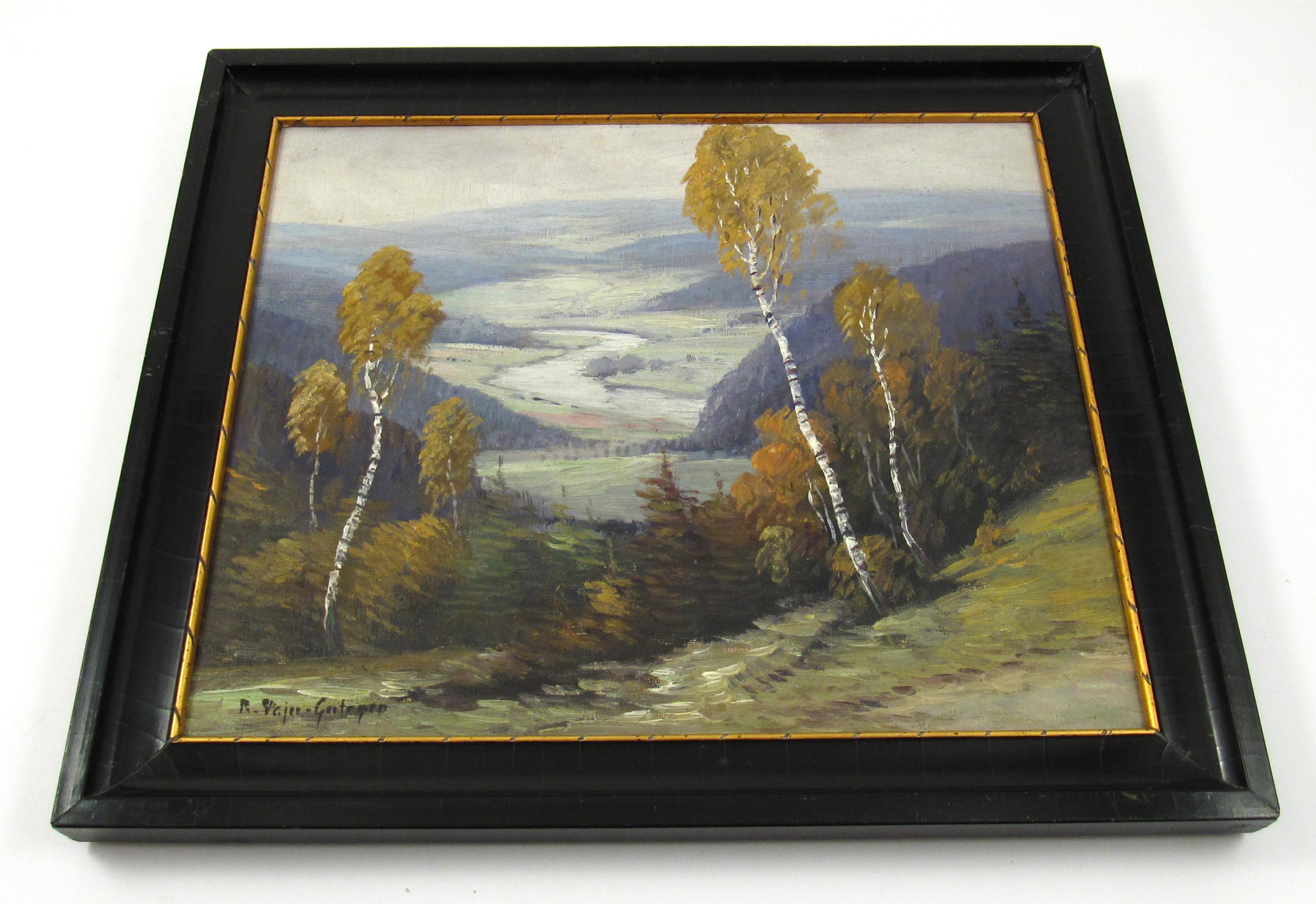 Robert Pajer - Gartegen (1886-1944) Donau- Flusslandschaft, Gemälde Österreich 1924 (Impressionismus), Painting, von Robert PAJER-GARTEGEN