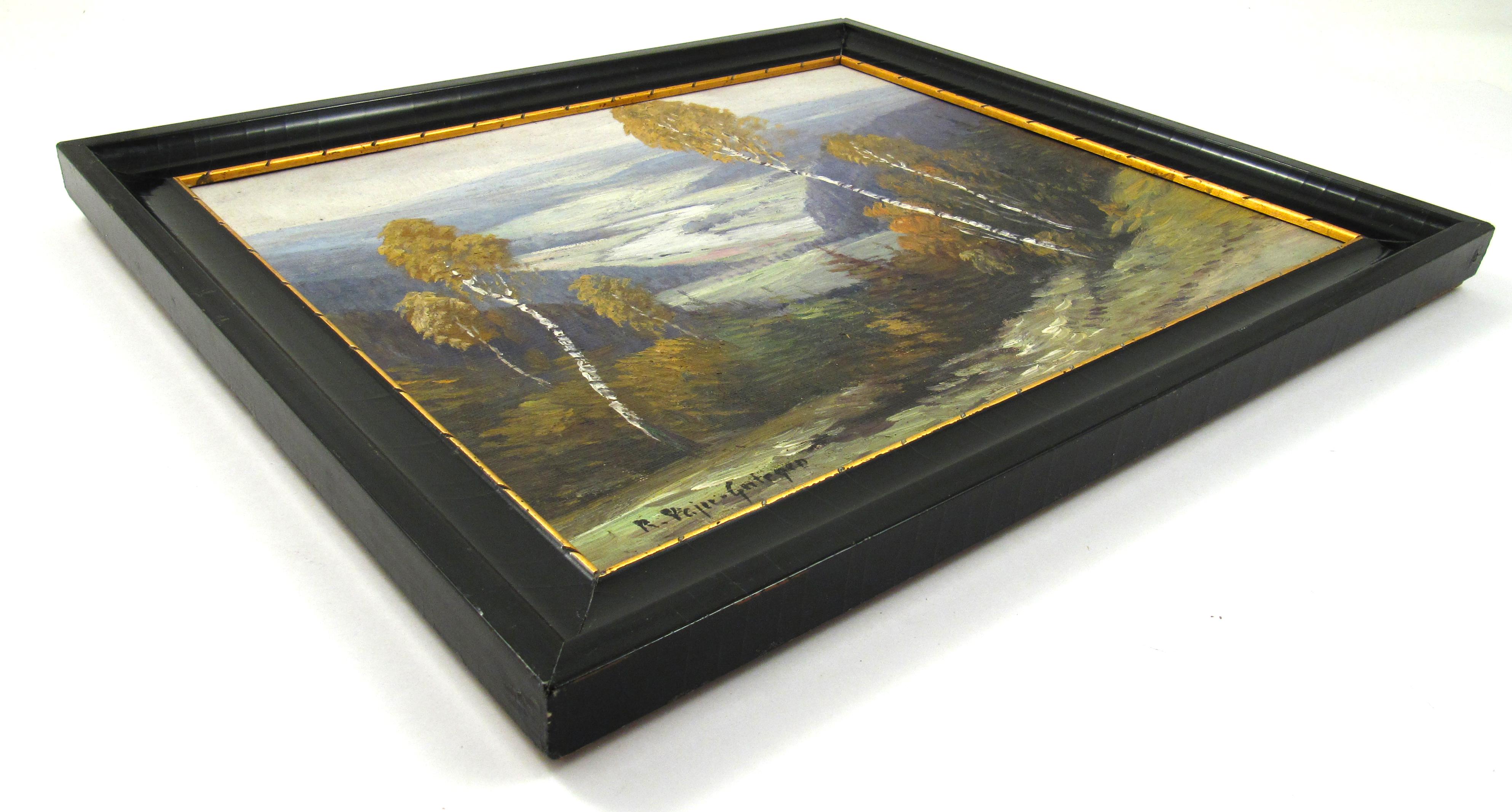 Robert Pajer - Gartegen (1886-1944) Donau River Landscape Painting Austria 1924 For Sale 2
