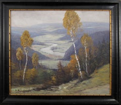 Robert Pajer - Gartegen (1886-1944) Donau River Landscape Painting Austria 1924
