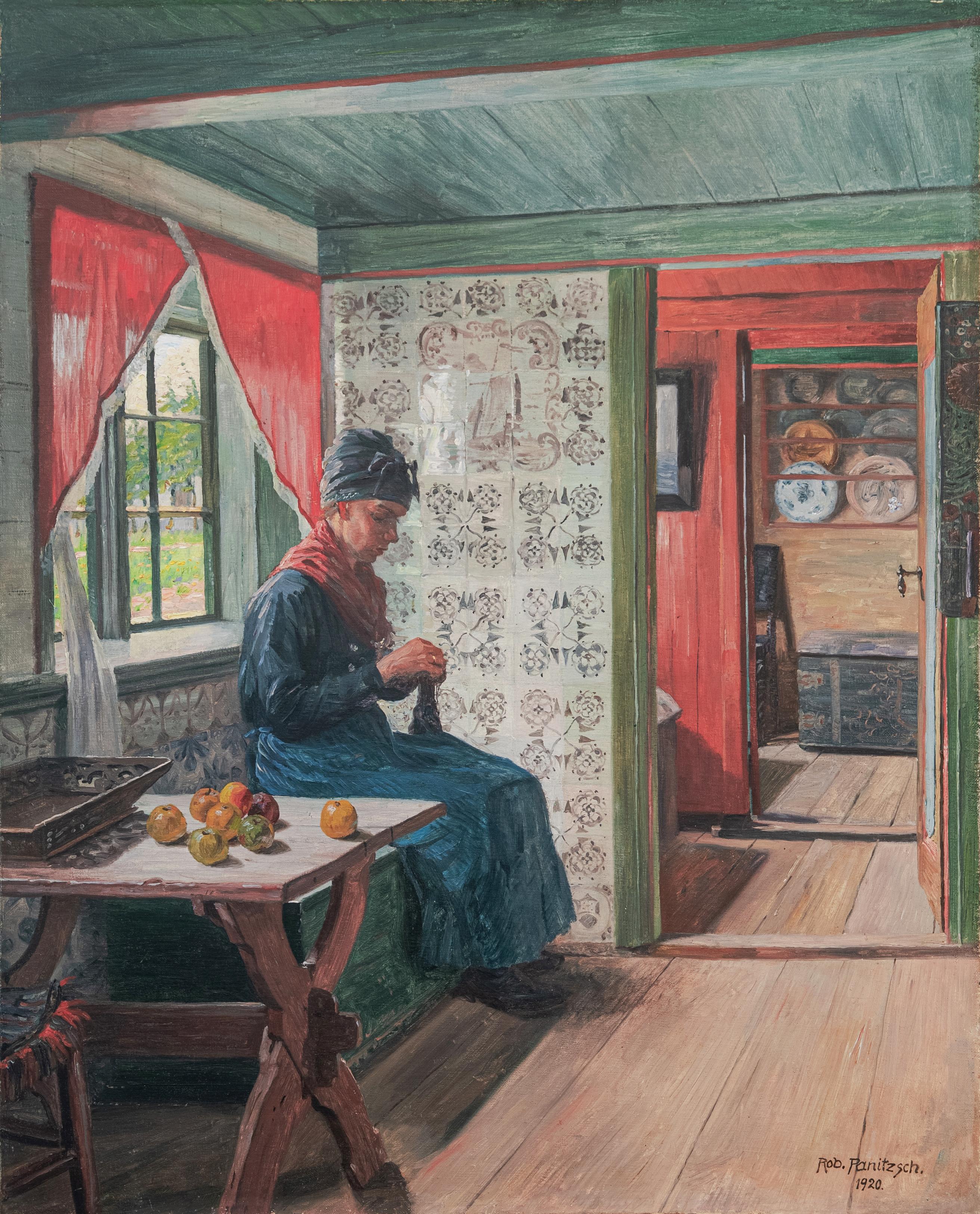 'A Quiet Afternoon', Sunlit Danish Interior, Berlin Academy of Arts, Benezit