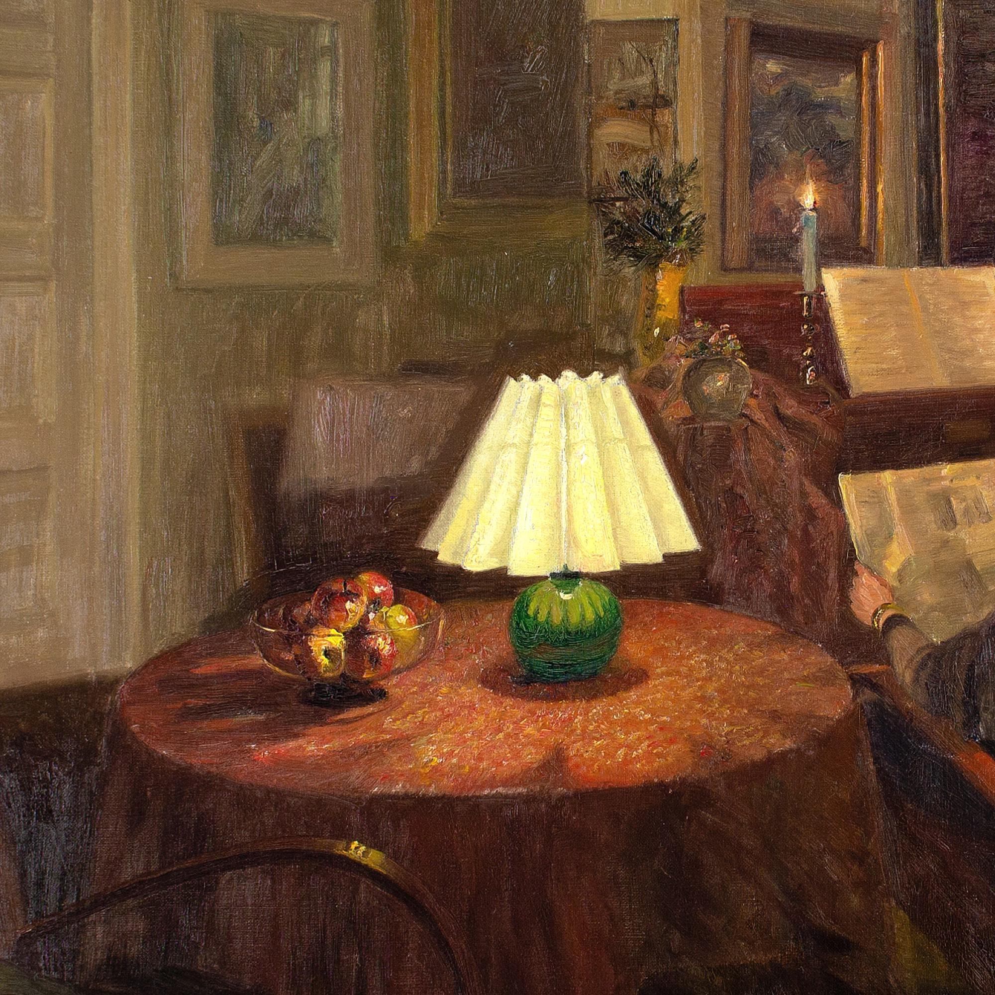 Robert Panitzsch, Candlelit Interior With Woman Reading 6