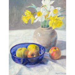 Robert Panitzsch, Still Life With Daffodils & Apples, Oil Painting