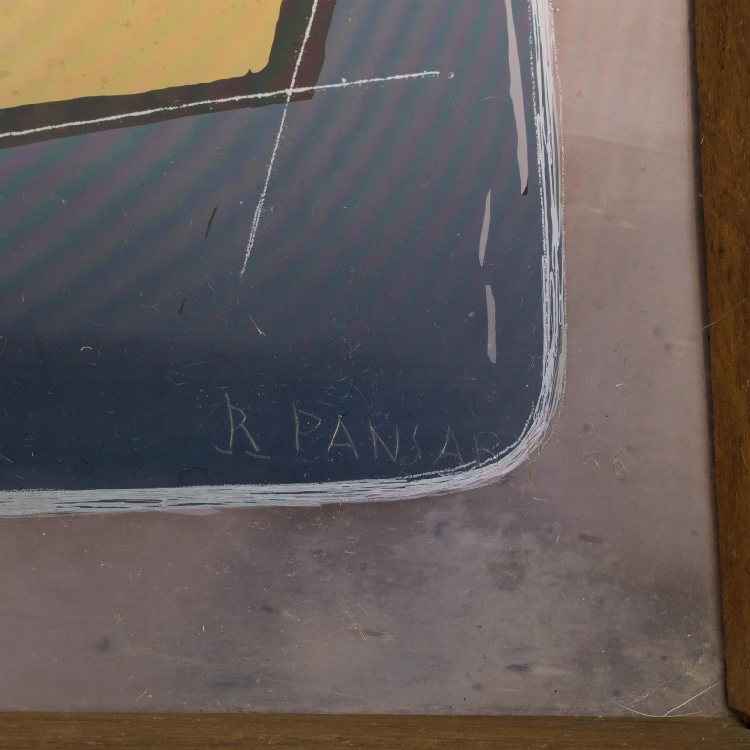 Quadro astratto modernista su alluminio di Robert Pansart 5
