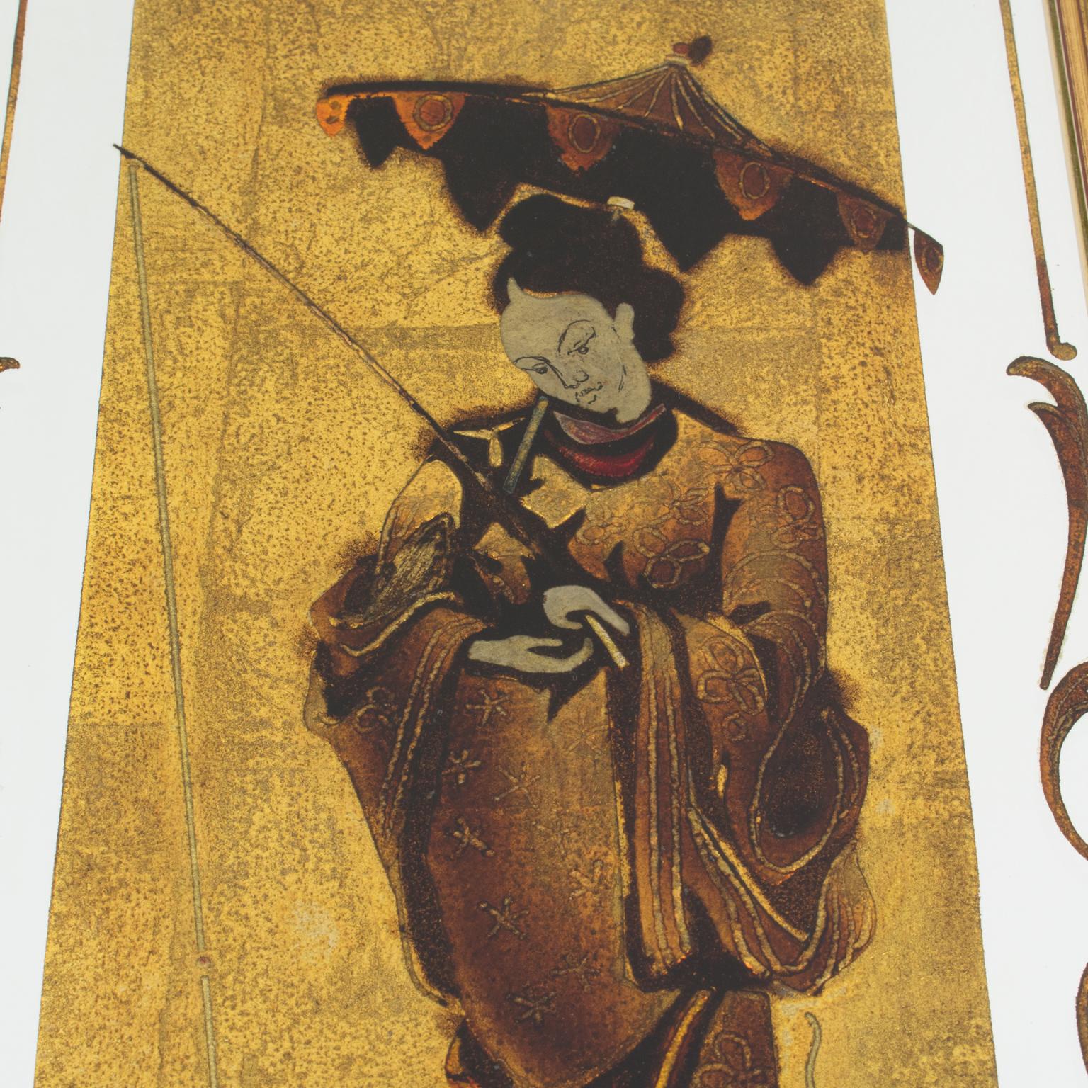 Robert Pansart Rara coppia di specchiere neoclassiche Églomisé, circa 1940 in vendita 5