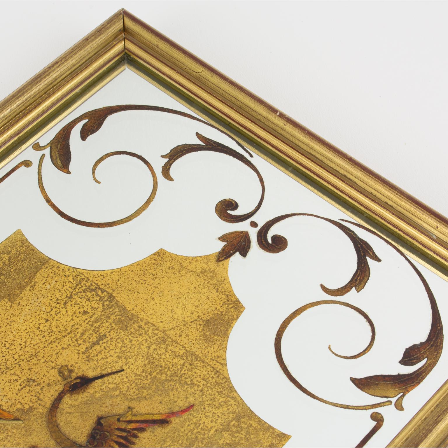 Robert Pansart Rara coppia di specchiere neoclassiche Églomisé, circa 1940 in vendita 1