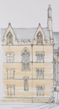 Capilla del Exeter College, Oxford 1964 litografía de Robert Parkinson
