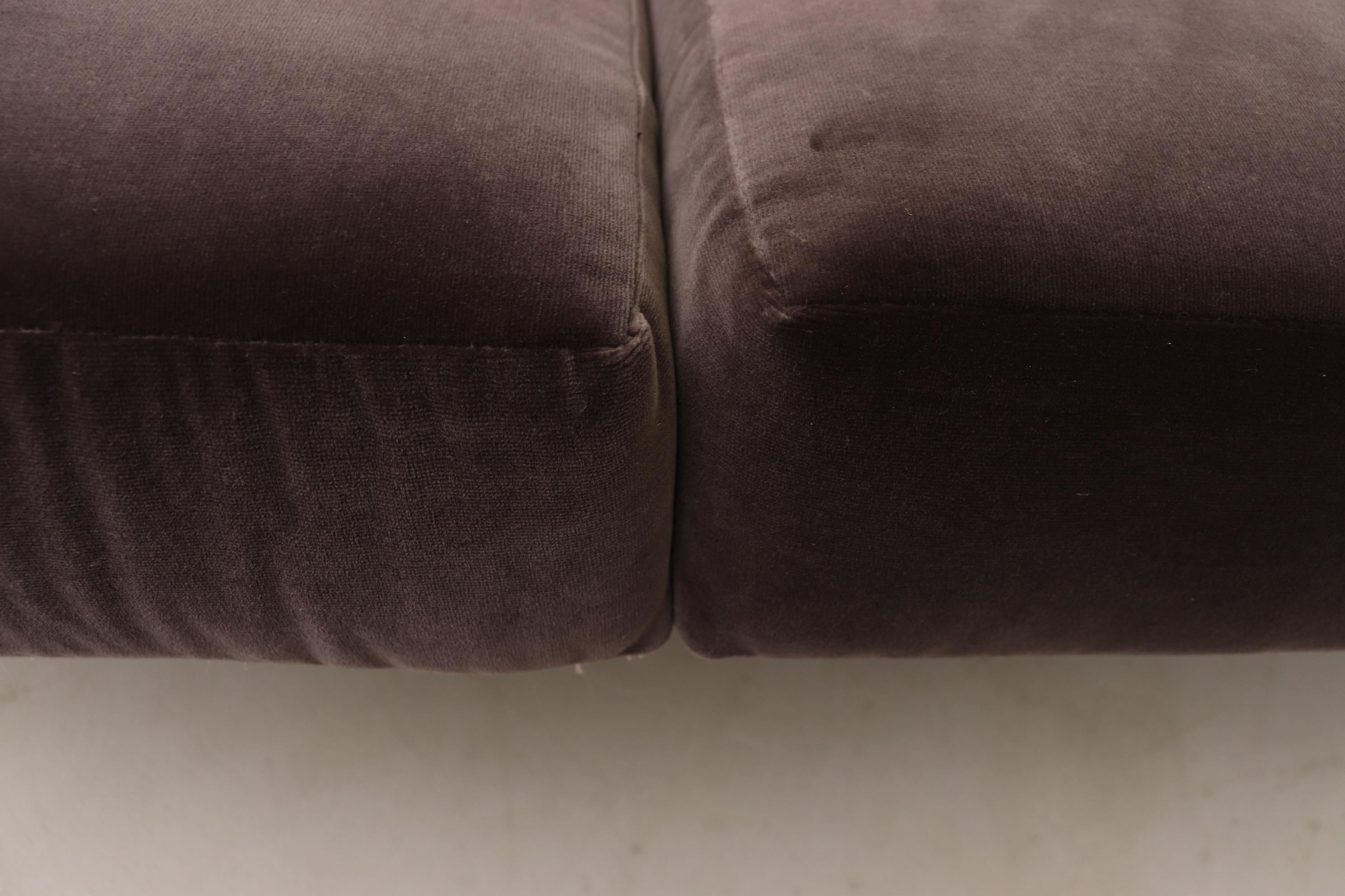 Robert Parry 3-Seat Grey Velvet Sofa For Sale 8