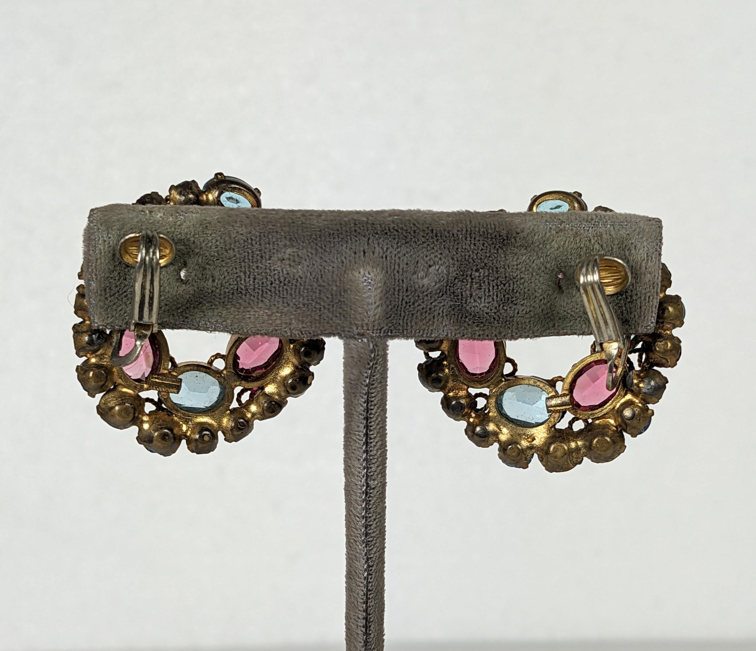 Robert Pastel Crystal Wirework Earrings For Sale 1