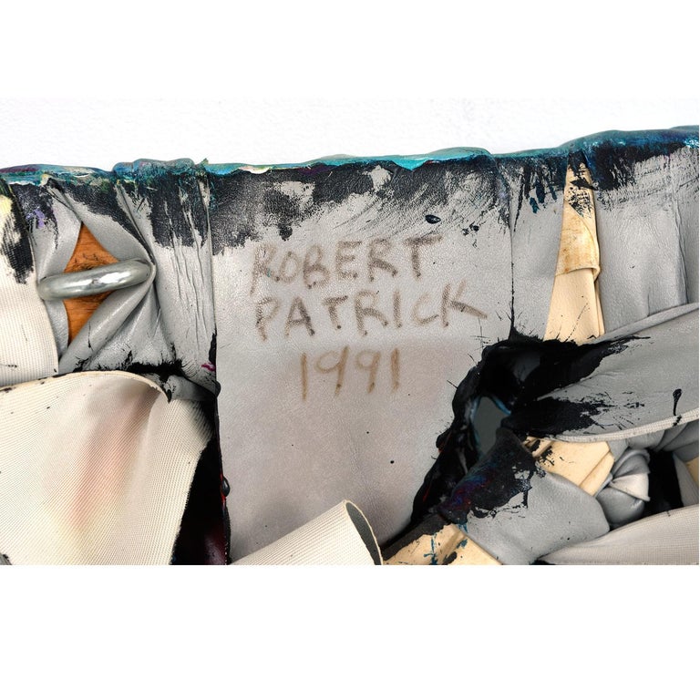 Late 20th Century Robert Patrick Painted Acrylic over Vinyl Textile Fiber Art, 1991 For Sale