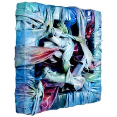 Signed 1991 Post-Modern Acrylic Over Vinyl Textile Fiber Art