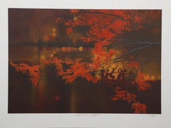 « Autumn Leaves » (Frank Gifford), lithographie sportive signée par Robert Peak