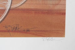 « Bicycling » tiré de « Visions of Gold », lithographie d'art sportif signée par Robert Peak