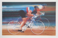 « Bicycling » tiré de « Visions of Gold », lithographie d'art sportif signée par Robert Peak
