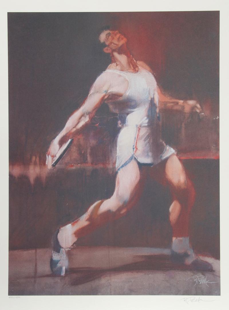 Discus Thrower from Visions of Gold, Signed Sports Art Lithograph by Robert Peak