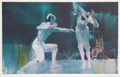 Fencing from Visions of Gold, Signed Sports Art Lithograph by Robert Peak