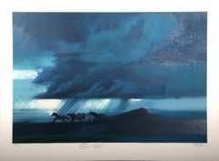 Horses Gallop (Pele), Signed Sports Lithograph by Robert Peak