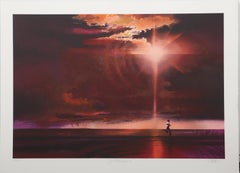 Runner with Sun in Sky (Joe DiMaggio), Signed Sports Lithograph by Robert Peak