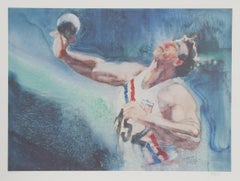 Shotput from Visions of Gold, Signed Sports Art Lithograph by Robert Peak