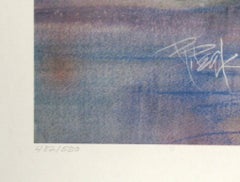 Pattinaggio di velocità da “Visions of Gold”, litografia sportiva autografata di Robert Peak