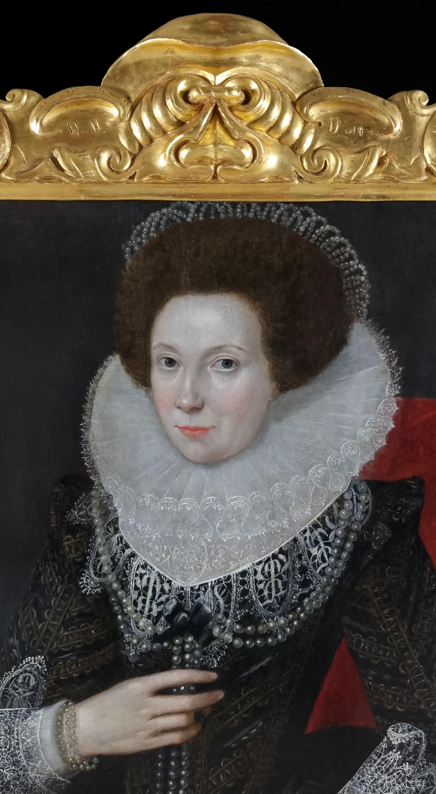 This exquisite, and important, stately portrait, presented by Titan Fine Art, is a particularly splendid example of the sumptuous female portraits that were painted for members of the court and gentry during the early part of the 1600’s.  Dress was