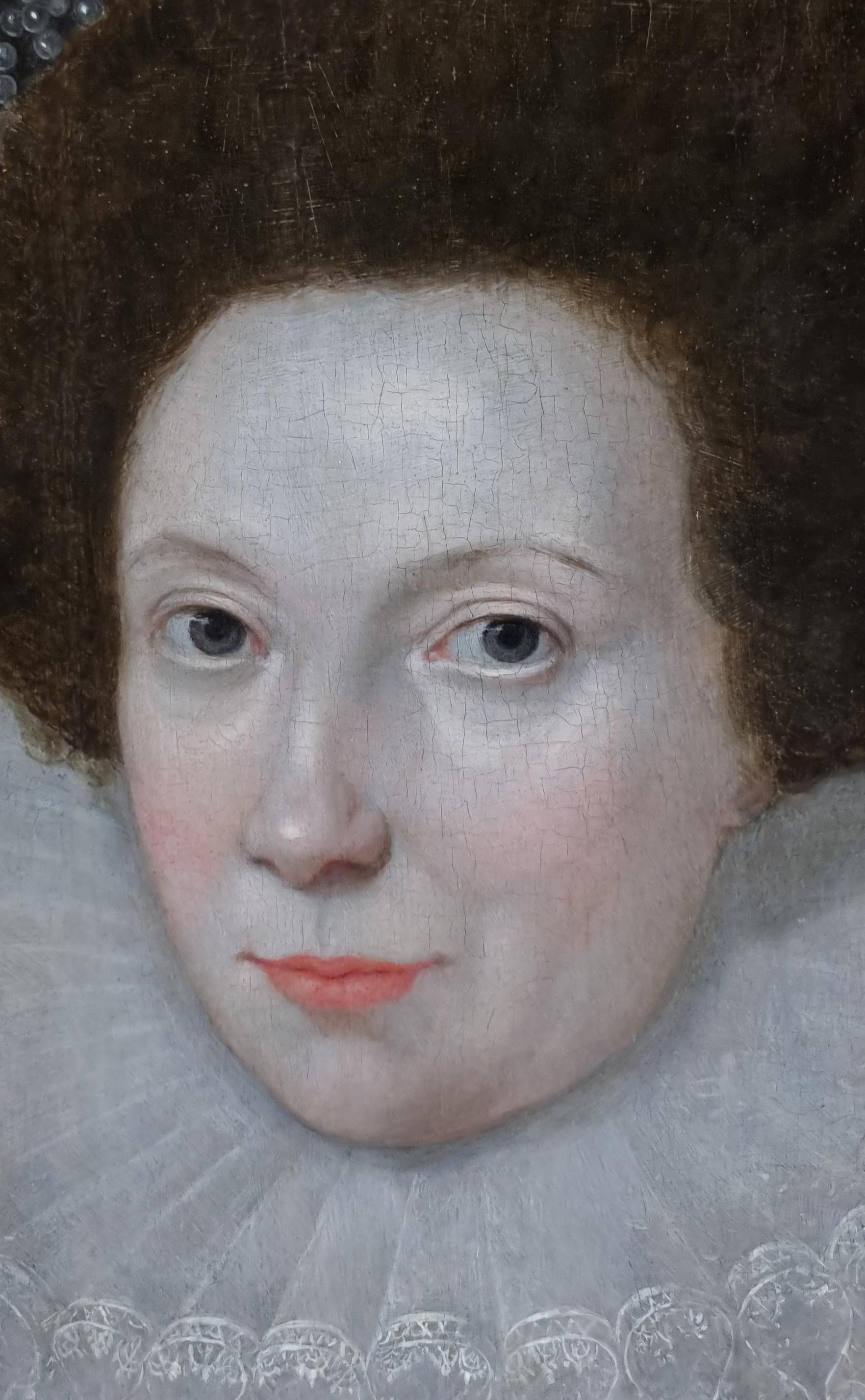 Portrait of a Lady in Elaborate Costume with Ruff & Pearls c.1615; oil on panel 3