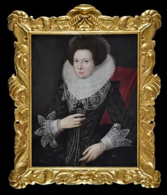 Portrait of a Lady in Elaborate Costume with Ruff & Pearls c.1615; oil on panel
