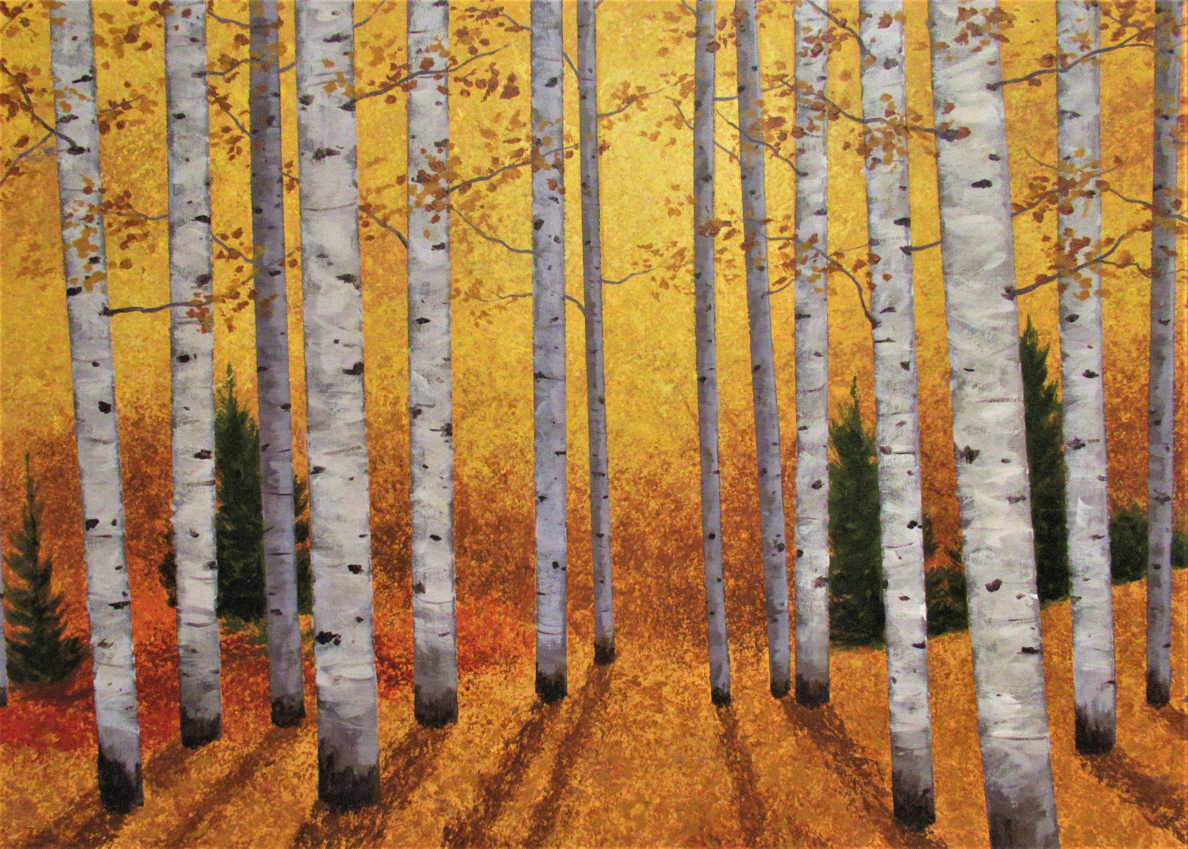 Aspen Sunrise, Original Painting - American Realist Art by Robert Pennor