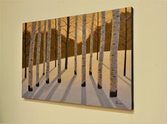 Evening Glow Aspens, Original Painting